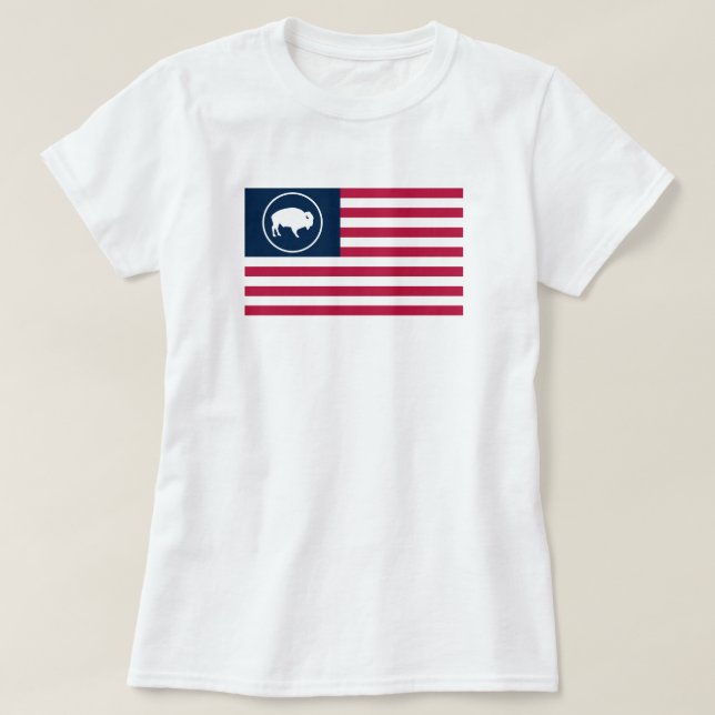 Das Shirt der weißen Büffel-amerikanische (Design vorne)