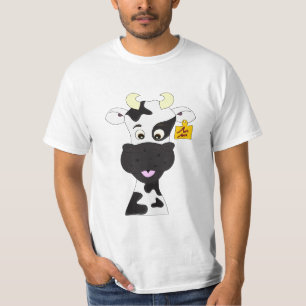 Das Shirt des lustigen Kuh-Cartoon-Mannes