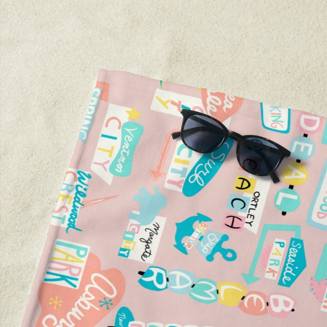 Das Shore NJ Beach Themed Strandtuch (Beispiel)