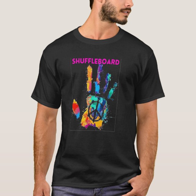 Das Shuffleboard für den Frieden T-Shirt (Vorderseite)