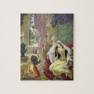 Das sichernde hebräische Mädchen, das auf Naaman Puzzle