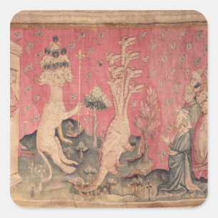 Das siebenköpfige Tier aus dem Meer Quadratischer Aufkleber