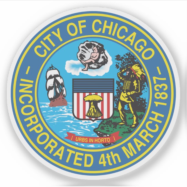 Das Siegel Chicago, Illinois Aufkleber (Vorderseite)