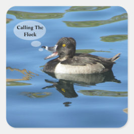 Das Siegel der "Flock Humore Duck Announcement" Quadratischer Aufkleber
