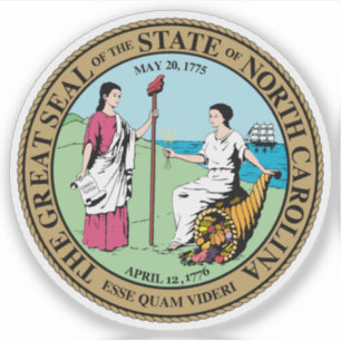 Das Siegel des Staat von North Carolina Aufkleber