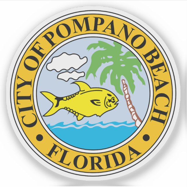 Das Siegel Pompano Beach, Florida Aufkleber (Vorderseite)