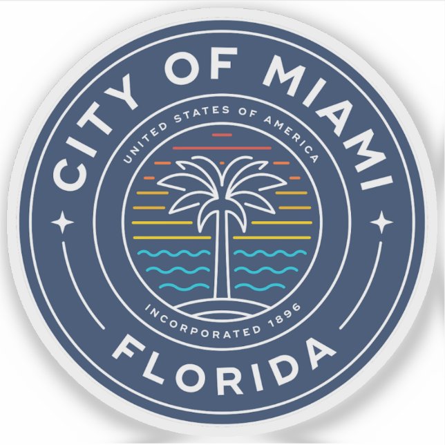 Das Siegel von Miami, Florida Aufkleber (Vorderseite)