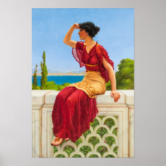 Das Signal, 1899 von John William Godward Poster (Vorne)