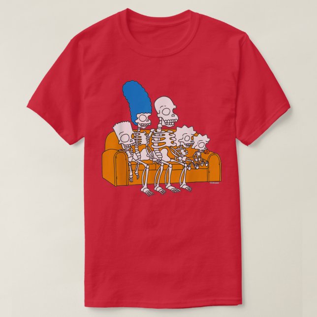 Das Simpsonzz Skelett Treehouse Horror Couch T-Shirt (Design vorne)