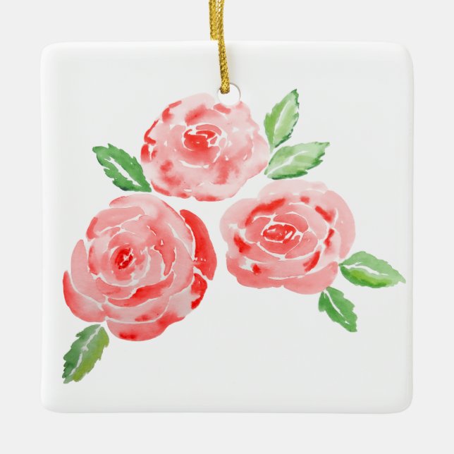 Das sind Aquarellfarben-Rose Keramikornament (Vorderseite)