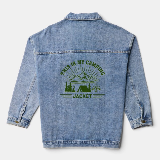 Das sind die grünen Camping-Symbole Jeansjacke (Rückseite)