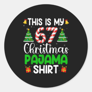 Das sind meine 67 Weihnachts-Pyjamas Lustig Six Se Runder Aufkleber