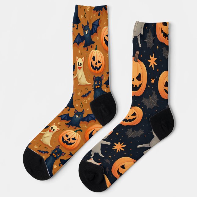 Das sind niedliche Halloween-Socken. Socken (Linkes Detail)