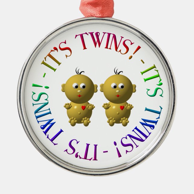 Das sind Zwillinge! Silbernes Ornament (Vorne)