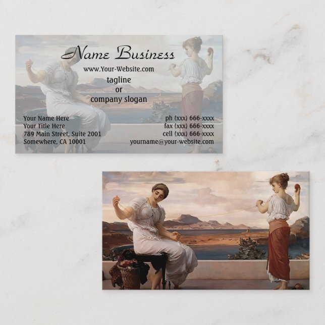 Das Skein von Frederic Leighton abwickeln Visitenkarte (Vorne/Hinten)