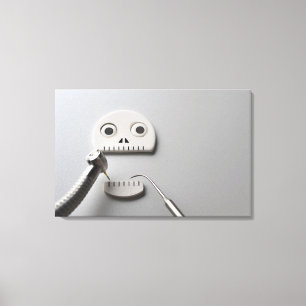 Das Skelett, das zahnmedizinische Behandlung Leinwanddruck