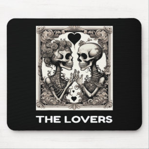 Das Skelett der Vintagen Tarot-Karte für Liebende Mousepad