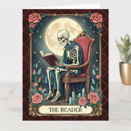 Das Skelett der Vintagen Tarot-Kartenleser Karte