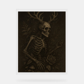 Das Skelett ein gothischer Dark-Academia-Poster Acrylschild