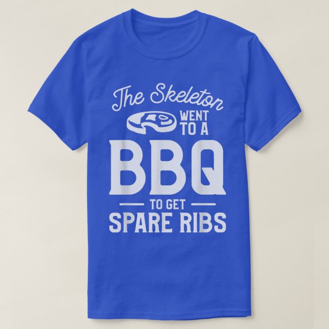 Das Skelett ging in eine GRILLEN, um sich den Ripp T-Shirt (Design vorne)