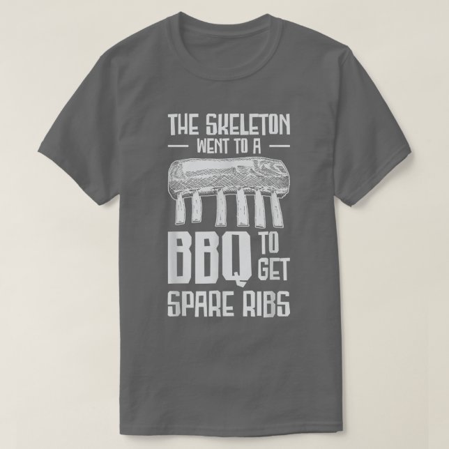 Das Skelett ging in eine GRILLEN, um sich die Ripp T-Shirt (Design vorne)