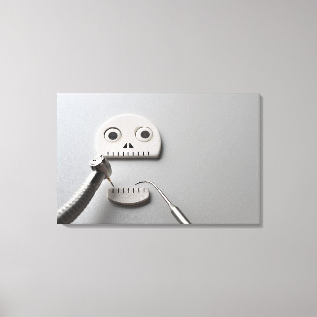 Das Skelett, in dem eine zahnärztliche Behandlung  Leinwanddruck (Vorderseite)