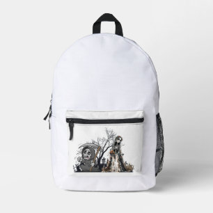 Das Skelett und die Corpse Bride. Bedruckter Rucksack