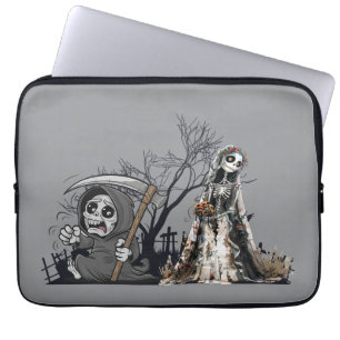 Das Skelett und die Corpse Bride. Laptopschutzhülle