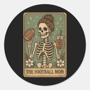 Das Skeletts-Game Day Prou der Football Mama Tarot Runder Aufkleber