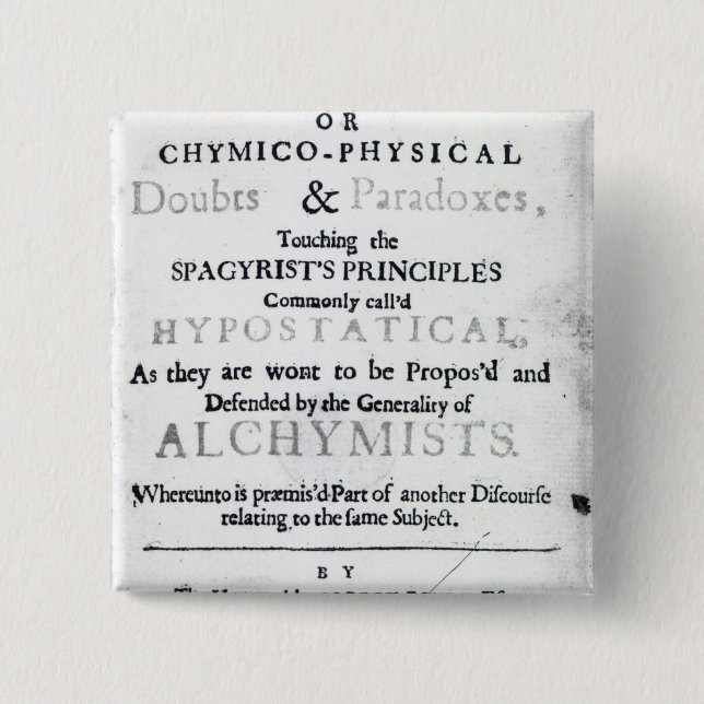 'Das skeptische Chymist Button (Vorderseite)