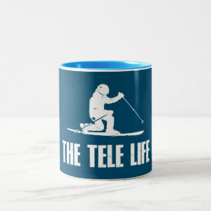 Das Skigebiet Telemark Zweifarbige Tasse