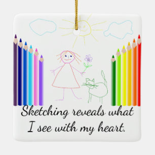 Das Skizzieren ist mein Hobby Keramikornament