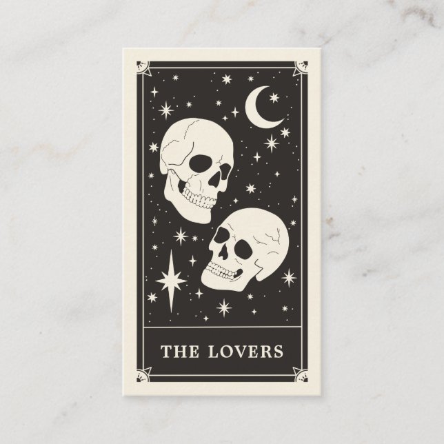 Das Skull-Tarot für Liebhaber beim Hochzeitsehen s Begleitkarte (Vorderseite)