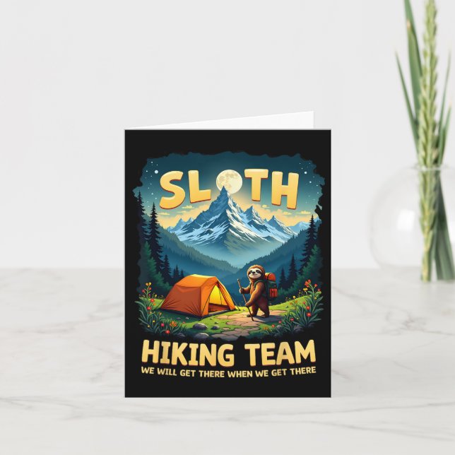 Das Sloth Wander Team wird bei uns ankommen Karte (Vorderseite)