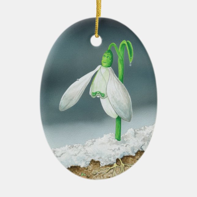 Das Snowdrop Keramik Ornament (Vorne)