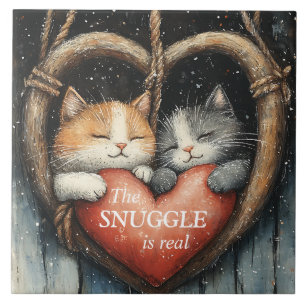 Das Snuggle ist eine echte gemütliche Cat Liebe Ke Fliese