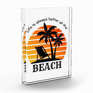 Das Sommerurlaubsleben am Strand ist immer besser Fotoblock