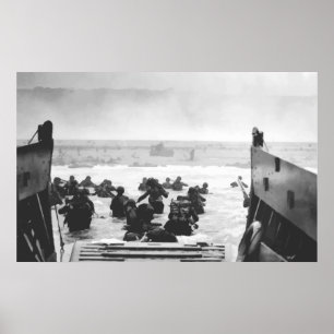 Das Sonnenbaden auf einem D-Day Bild Poster