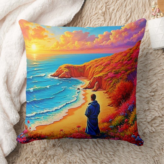 Das Sonnenset Beach Solitude Design Kissen (Decke)