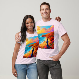Das Sonnenset Beach Solitude Design T-Shirt