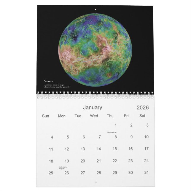 Das Sonnensystem Kalender (Jan 2026)