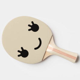 Das sonnige Gesicht. Emoji. Emoticon. Tischtennis Schläger