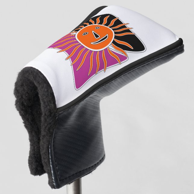 Das sonnige Gesicht Golf Headcover (3/4 Vorderseite)