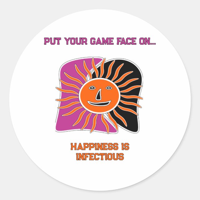 Das sonnige Gesicht Runder Aufkleber (Vorderseite)