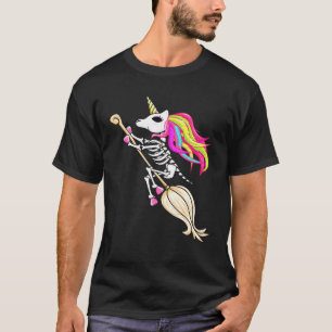 Das sonnige Halloween-Einhorn-Kostümskelett auf de T-Shirt