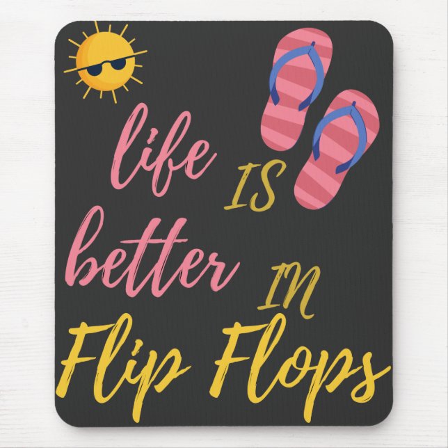 Das sonnige Leben am Sommerstrand von Flip Flops i Mousepad (Vorne)