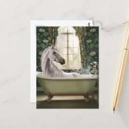 Das sonnige Pferd in der Badewanne Postkarte
