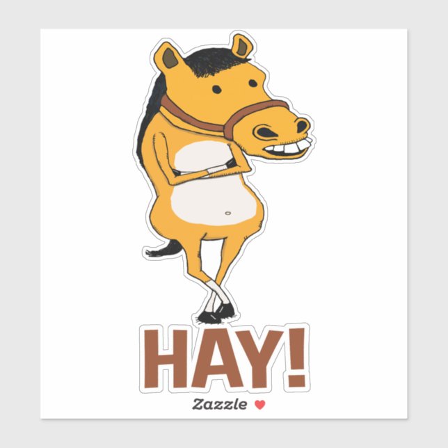 Das sonnige Pferd ist abgestürzt, um zu sagen: Hay Aufkleber (Blatt)