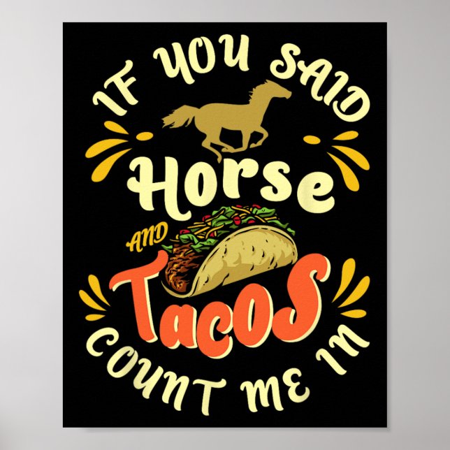 Das sonnige Pferd und Tacos zählen mich in' - Hors Poster (Vorne)