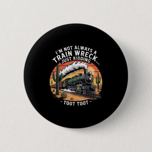 Das sonnige Zugwrack hält Toot Toot Spaß Des Button